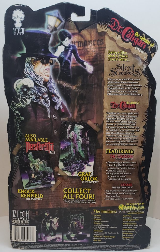 .AZTECH TOYS DR. CALIGARI ON CARD HYPNOTIST CREATURE SILENT SCREAMERS ...